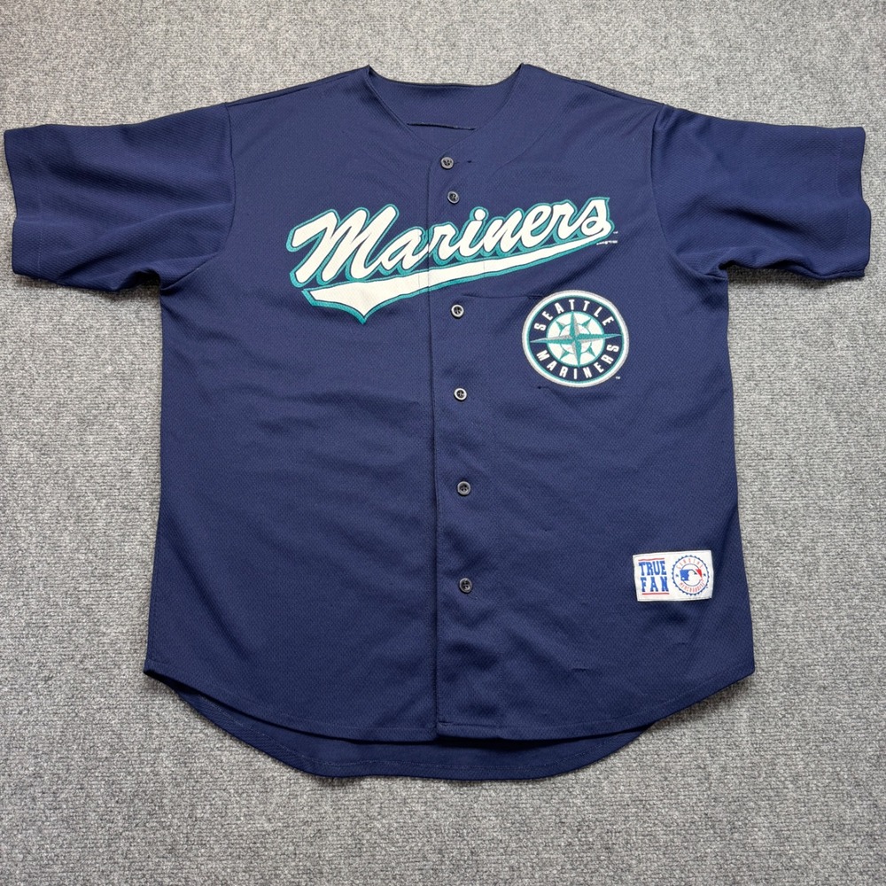 Vintage 1999 Ken Griffey Jr Seattle Mariners Navy Blue Jersey True Fan Mens XL